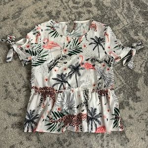 Tropical Peplum Blouse